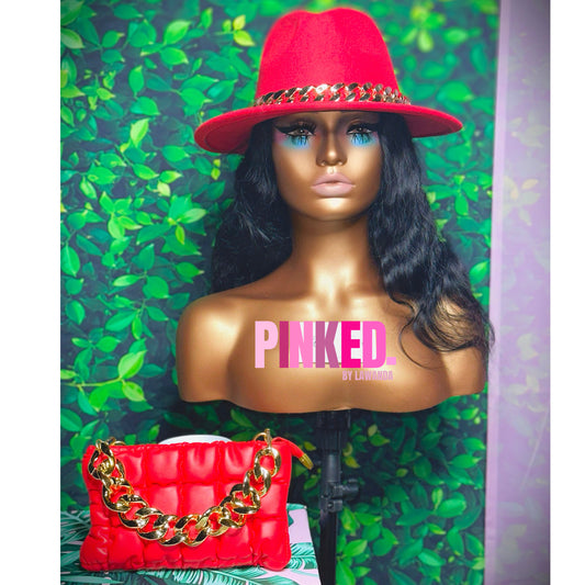 Red Fedora and Clutch Set